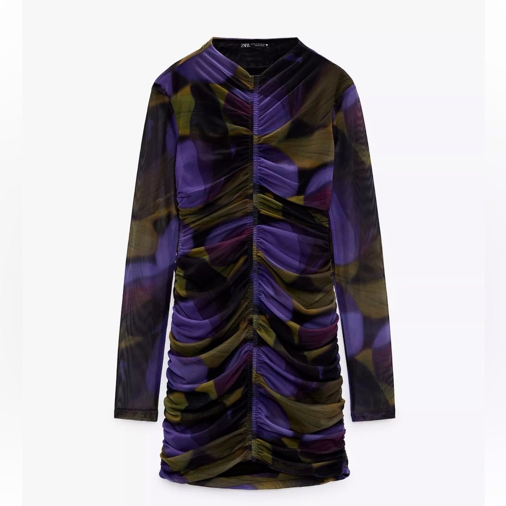 Zara Multicolor Ruched Dress